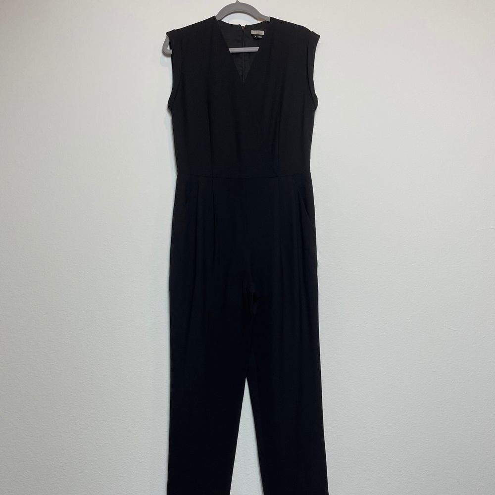 Theory black wool jumpsuit romper